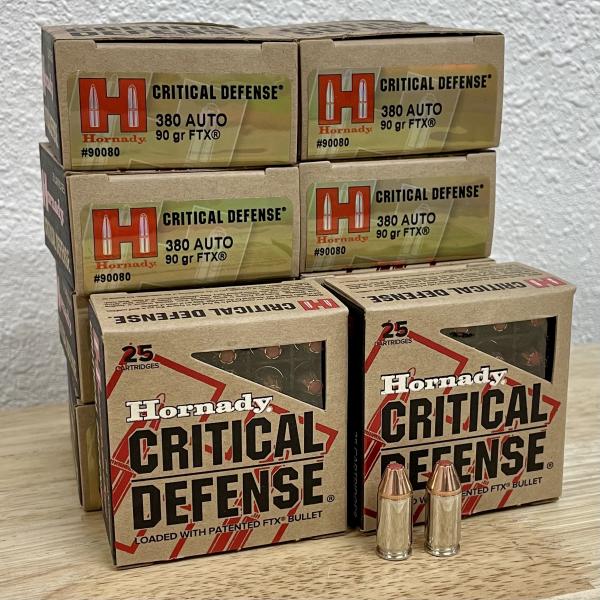Hornady Critical Defense Ammunition 380 ACP 90 Grain FTX Box of 25