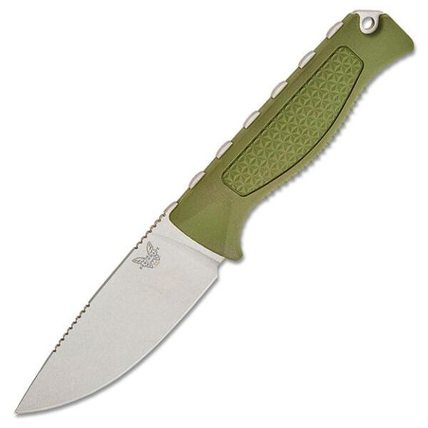 Benchmade Hunt Steep Country Fixed Blade 3.54" Stonewashed Plain Drop Point - Olive Green