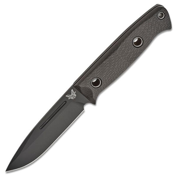 Benchmade Shane Sibert Bushcrafter Fixed Blade 4.38" Black Drop Point Plain Blade - Carbon Fiber