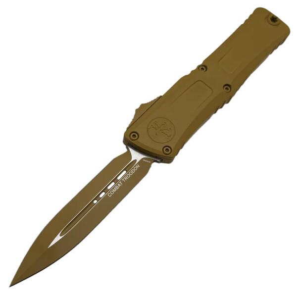 Microtech Combat Troodon Gen III Auto OTF 3.75" Cerakote Plain Double Edge Dagger - RAL 8000