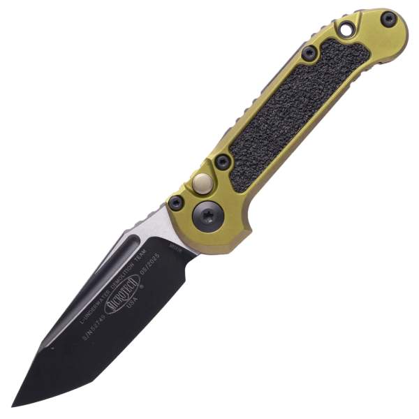 Microtech LUDT Gen III Auto Folding Knife 3.45" Black Plain Tanto Blade - OD Green