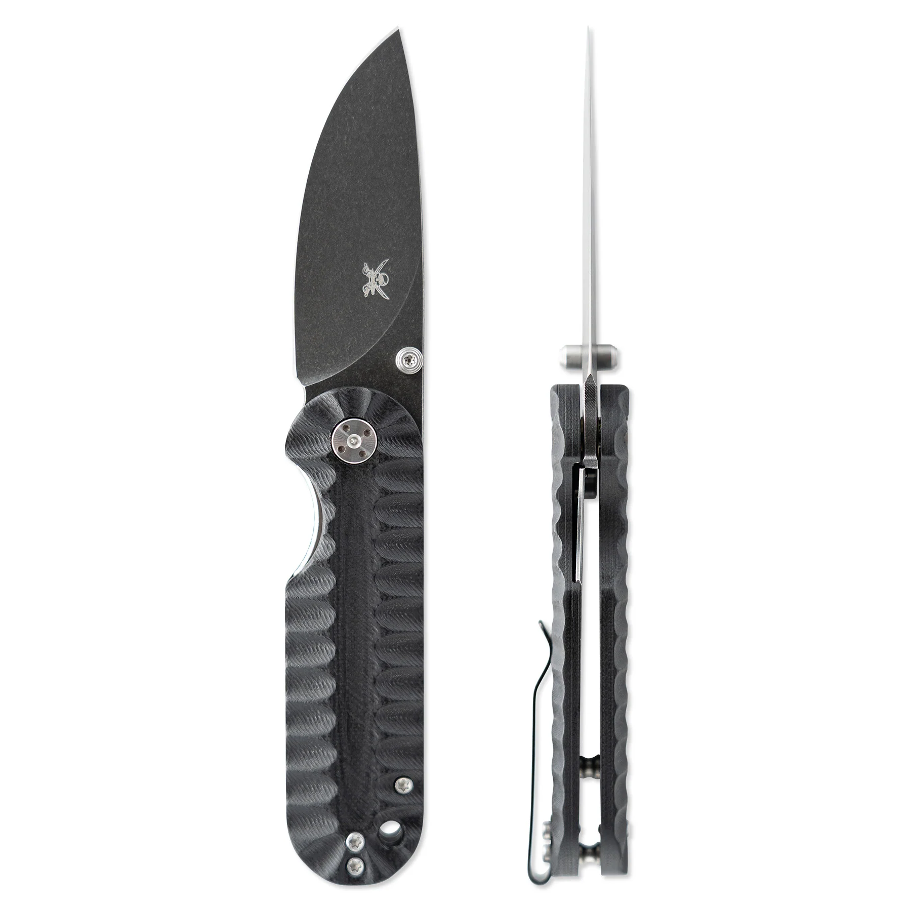 Skallywag Tactical SeaRoach Folder 2.75" D2 Steel Standard Drop Point - Black - Image 2