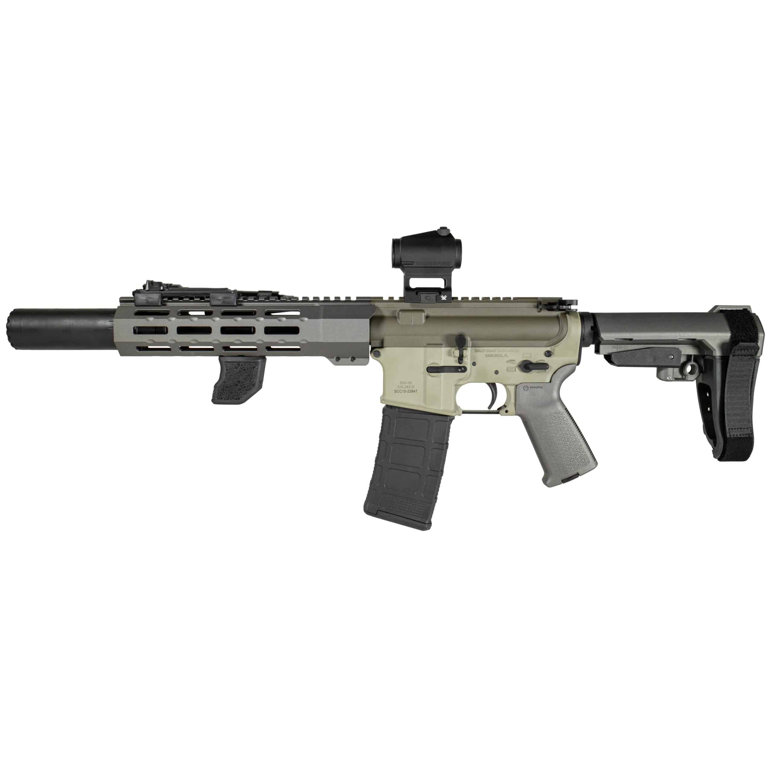 Shark Coast Tactical Sneeky Pete SD-556 Deluxe 5.56 NATO 7.5" Suppressed Pistol