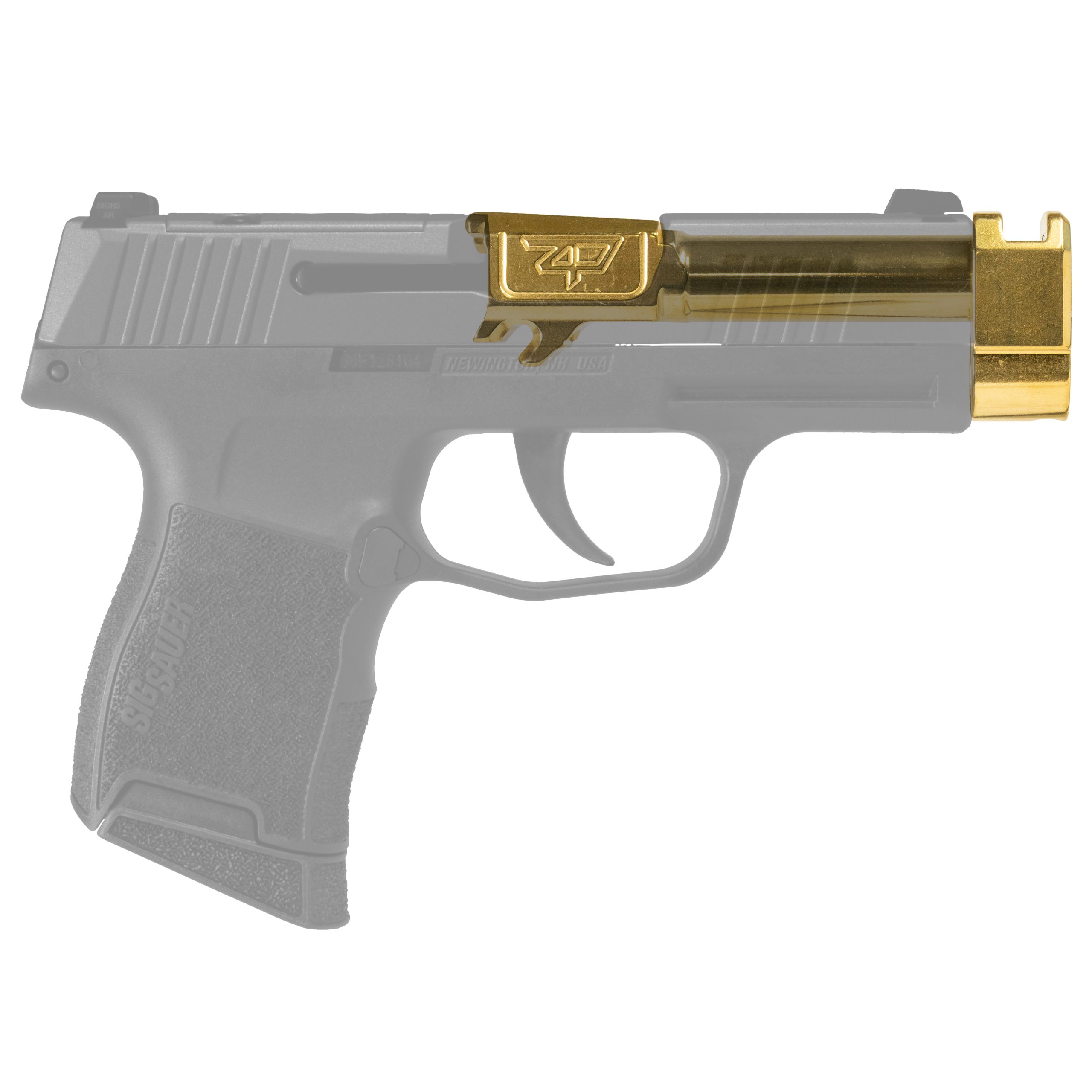 ZP Threadless Compensator Barrel for P365 - TiN Gold - Image 3