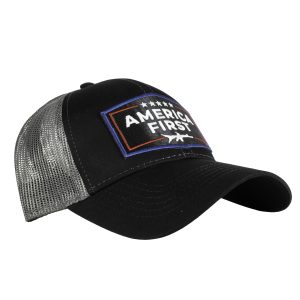 Shark Coast Tactical "America First" Trucker Hat - Black/Grey