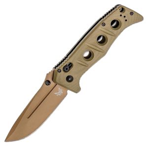 Benchmade Shane Sibert Adamas Folding Knife 3.78" CruWear Flat Dark Earth Standard Blade - FDE