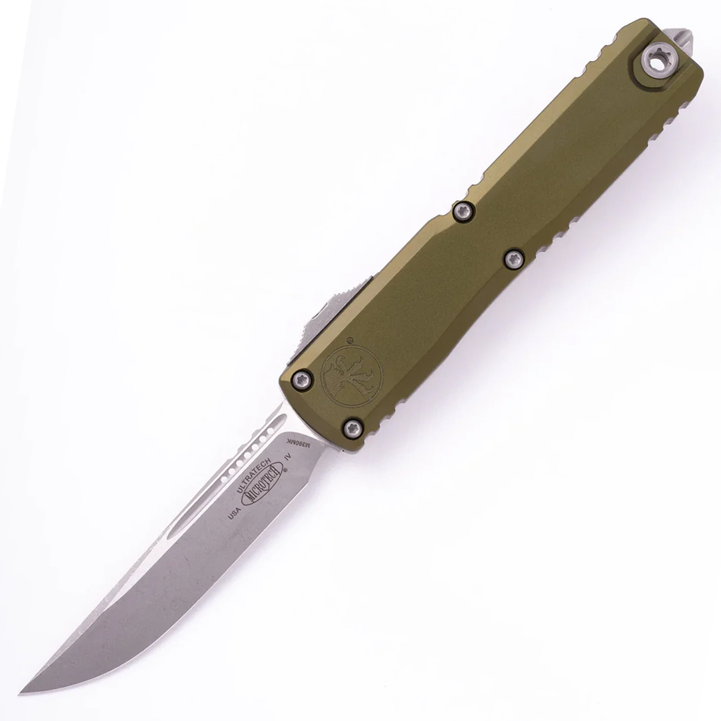 Microtech Ultratech Gen IV Auto OTF 3.55" M390MK Apocalyptic Drop Point Blade - OD Green