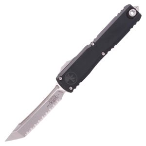 Microtech Ultratech Gen IV Auto OTF 3.55" M390MK Stonewash Tanto Full Serrated - Black