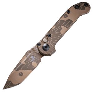 Microtech LUDT Gen III Signature Series Auto Folding Knife 3.45" Plain Tanto Blade - Topographic Badlands Camo