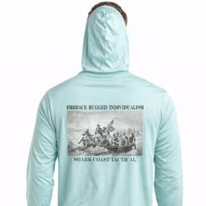 SCT "Rugged Individualist" Long Sleeve Hooded Performance Shirt - Seafoam