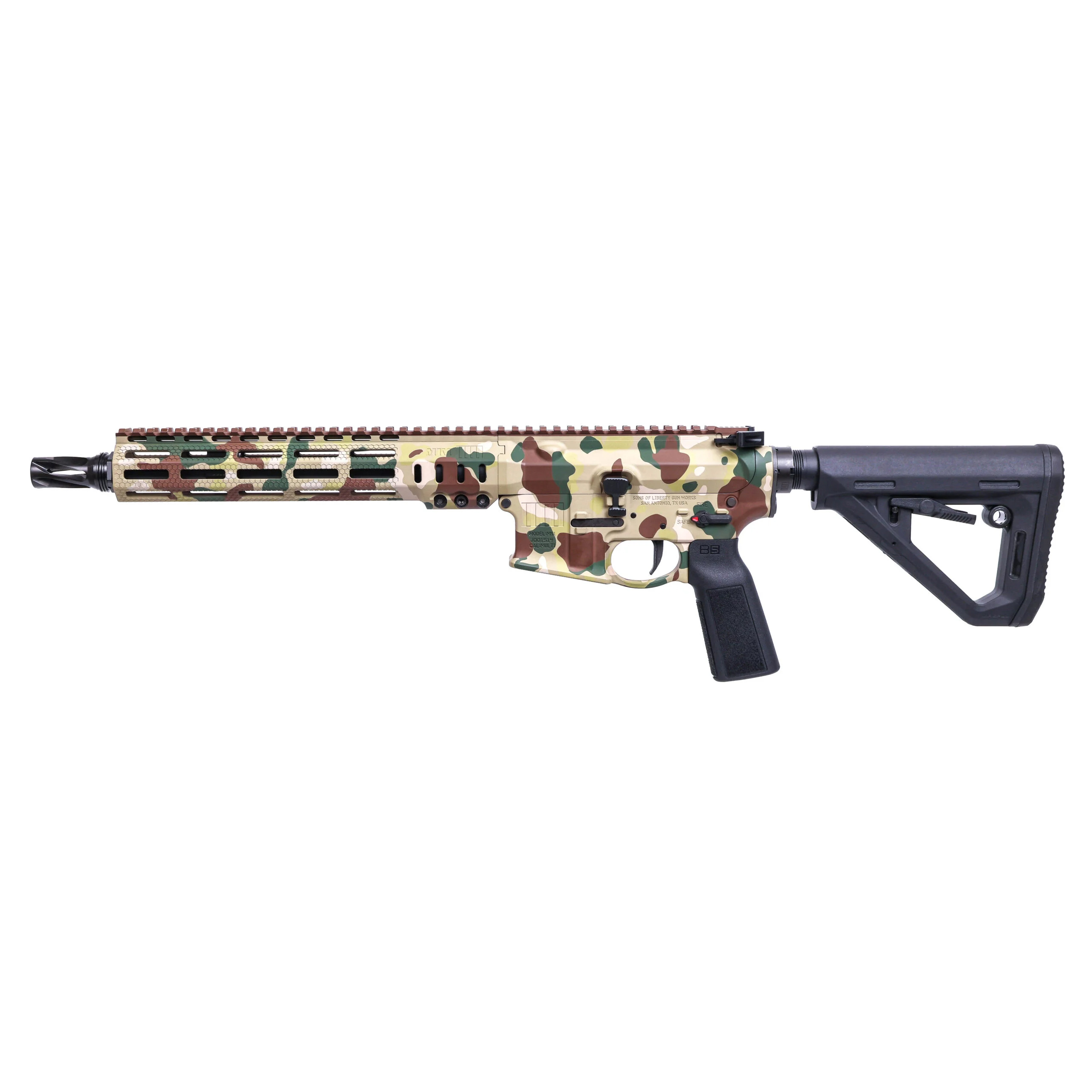Sons of Liberty Gun Works MK1 CAR 5.56 NATO 14.5" Rifle - Jungle Frog Cerakote - Image 2
