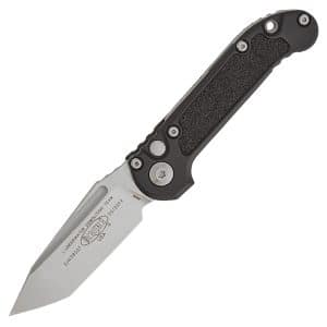Microtech LUDT Gen III Auto Folder 3.51" Stonewash Standard Tanto Blade - Black
