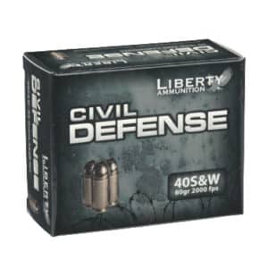 Liberty Ammunition Civil Defense .40 S&W 60Gr. Fragmenting Hollow Point (Lead Free) - 20 Round Box